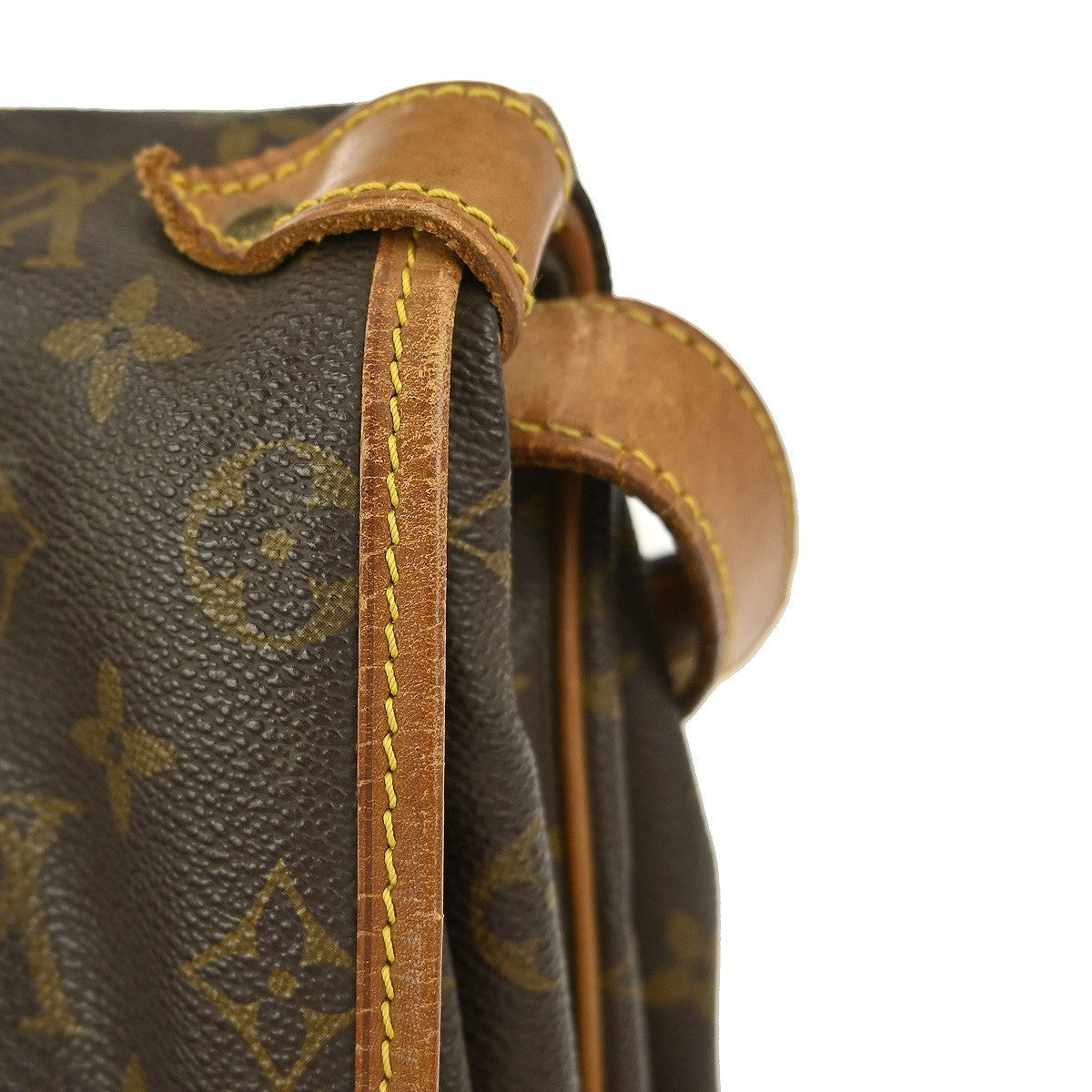 Louis Vuitton Saumur Handbag Monogram Canvas Brown Canvas Shoulder Bag Bag (Pre-Owned)