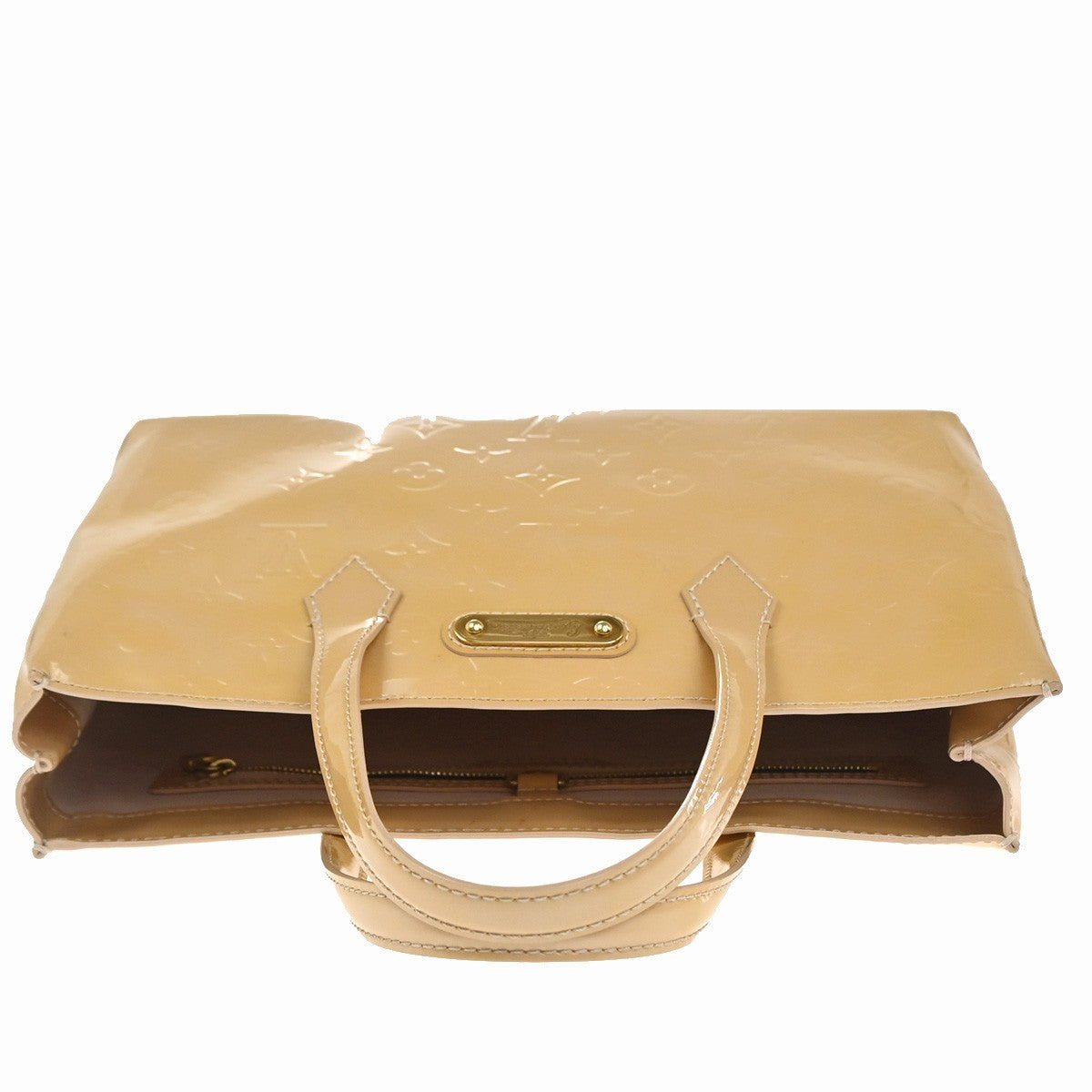 Louis Vuitton Wilshire Handbag Monogram Vernis Beige Patent_Leather Handbag (Pre-Owned)
