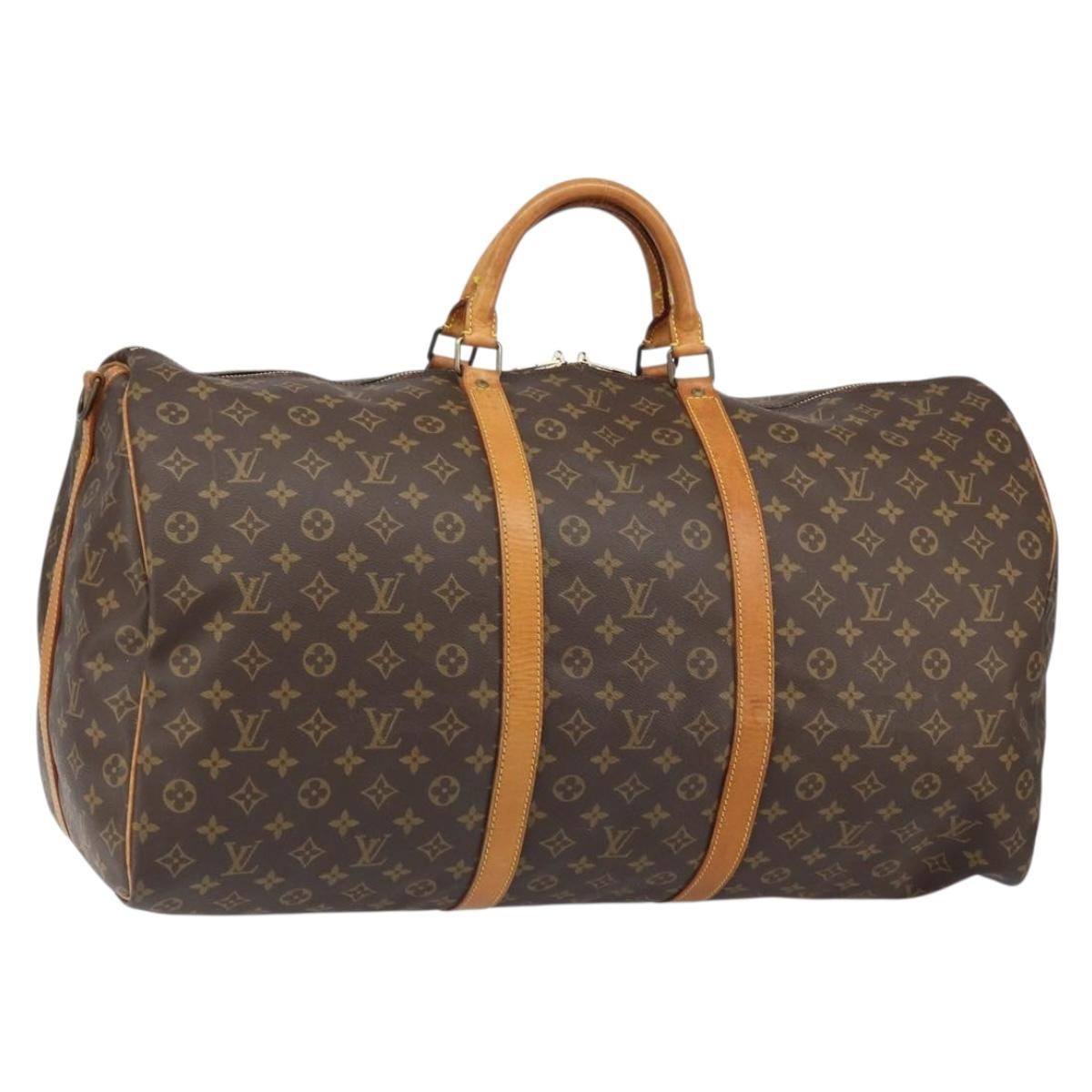 Louis Vuitton Keepall Bandouliere Bag Monogram Canvas Brown Canvas Travel Bag Bag (Pre-Owned)