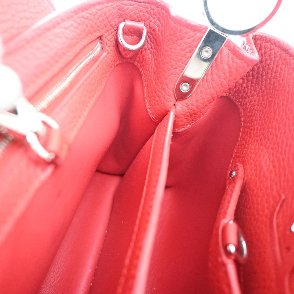 Louis Vuitton Capucines Bag Leather Red Leather Handbag (Pre-Owned)