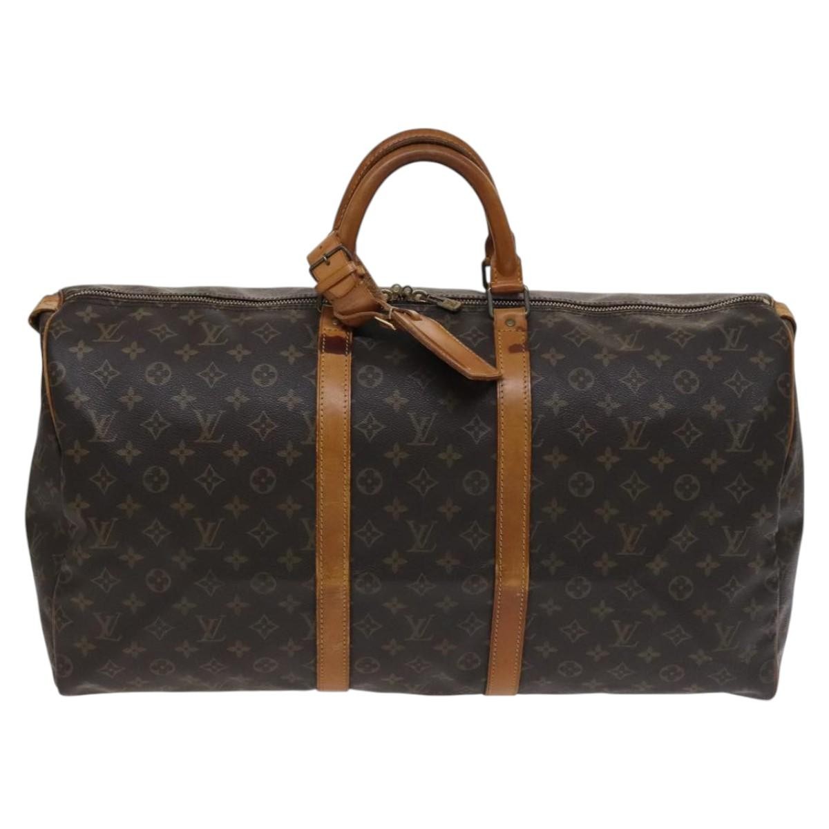 Louis Vuitton Keepall Bag Monogram Canvas Brown Canvas Bag (Pre-Owned)