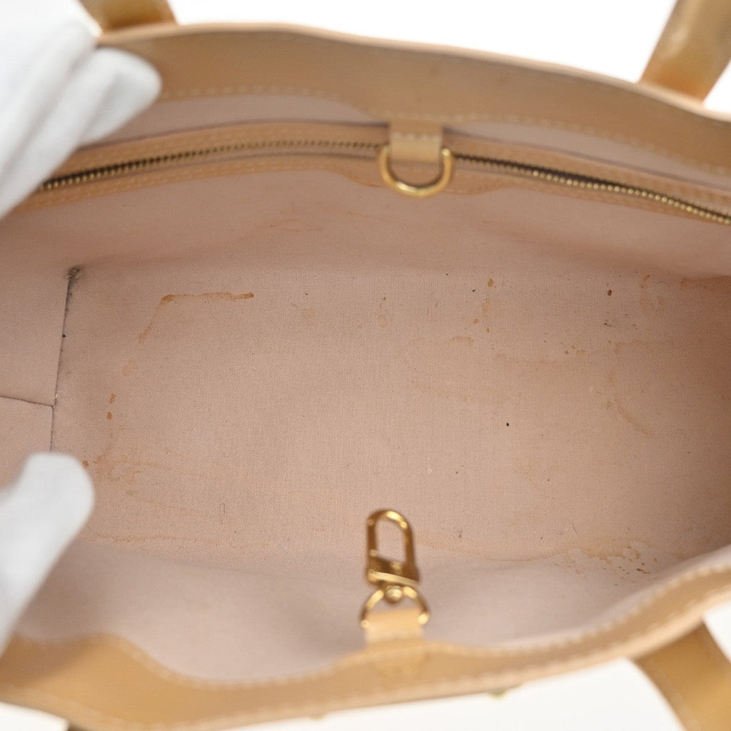 Louis Vuitton Wilshire Handbag Monogram Vernis Beige Patent_Leather Handbag (Pre-Owned)
