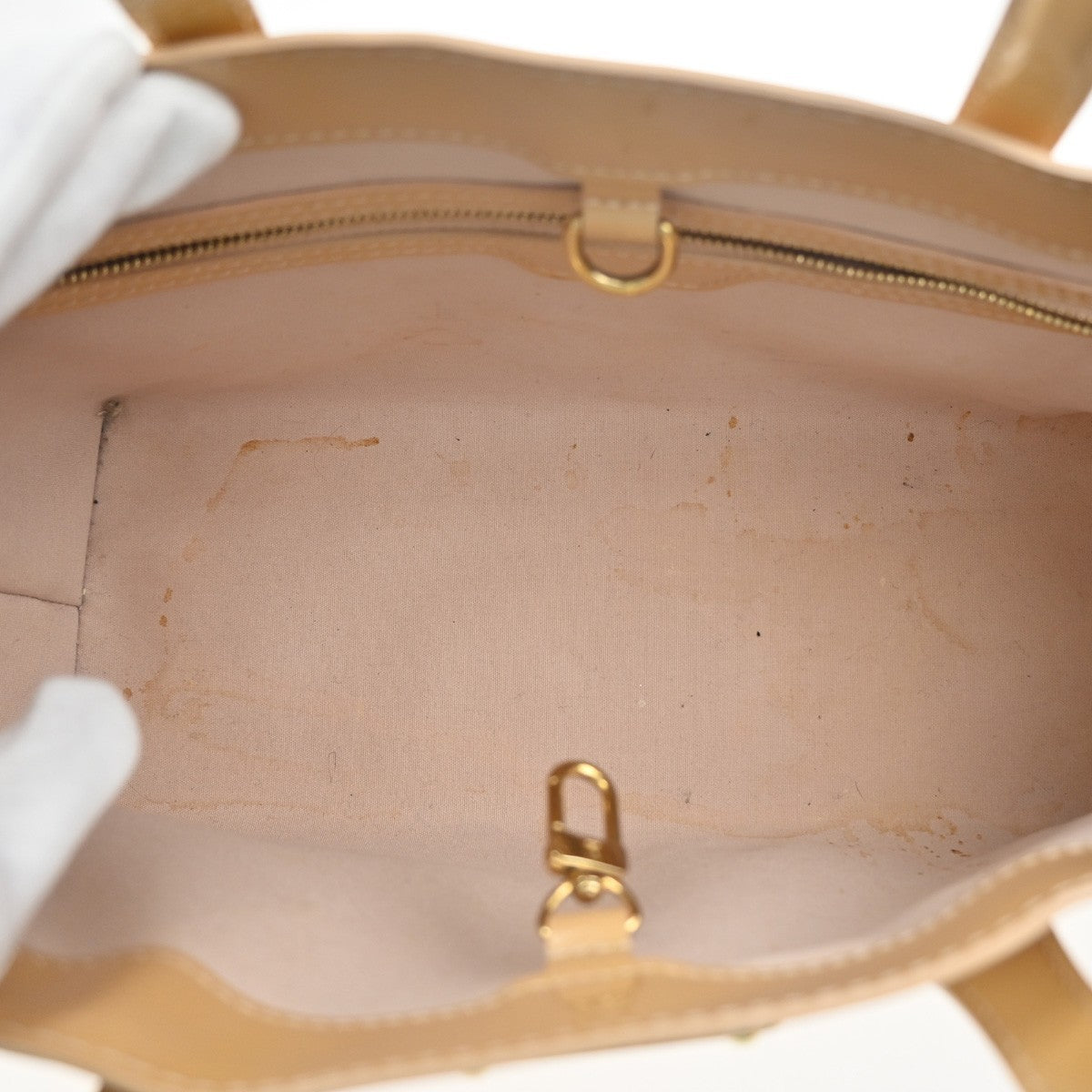 Louis Vuitton Wilshire Handbag Monogram Vernis Beige Patent_Leather Handbag (Pre-Owned)
