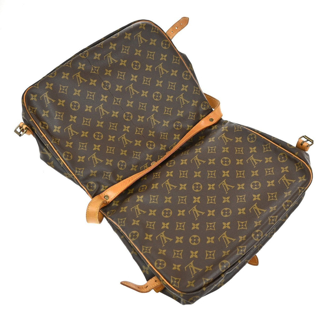 Louis Vuitton Saumur Handbag Monogram Canvas Brown Canvas Shoulder Bag Bag (Pre-Owned)