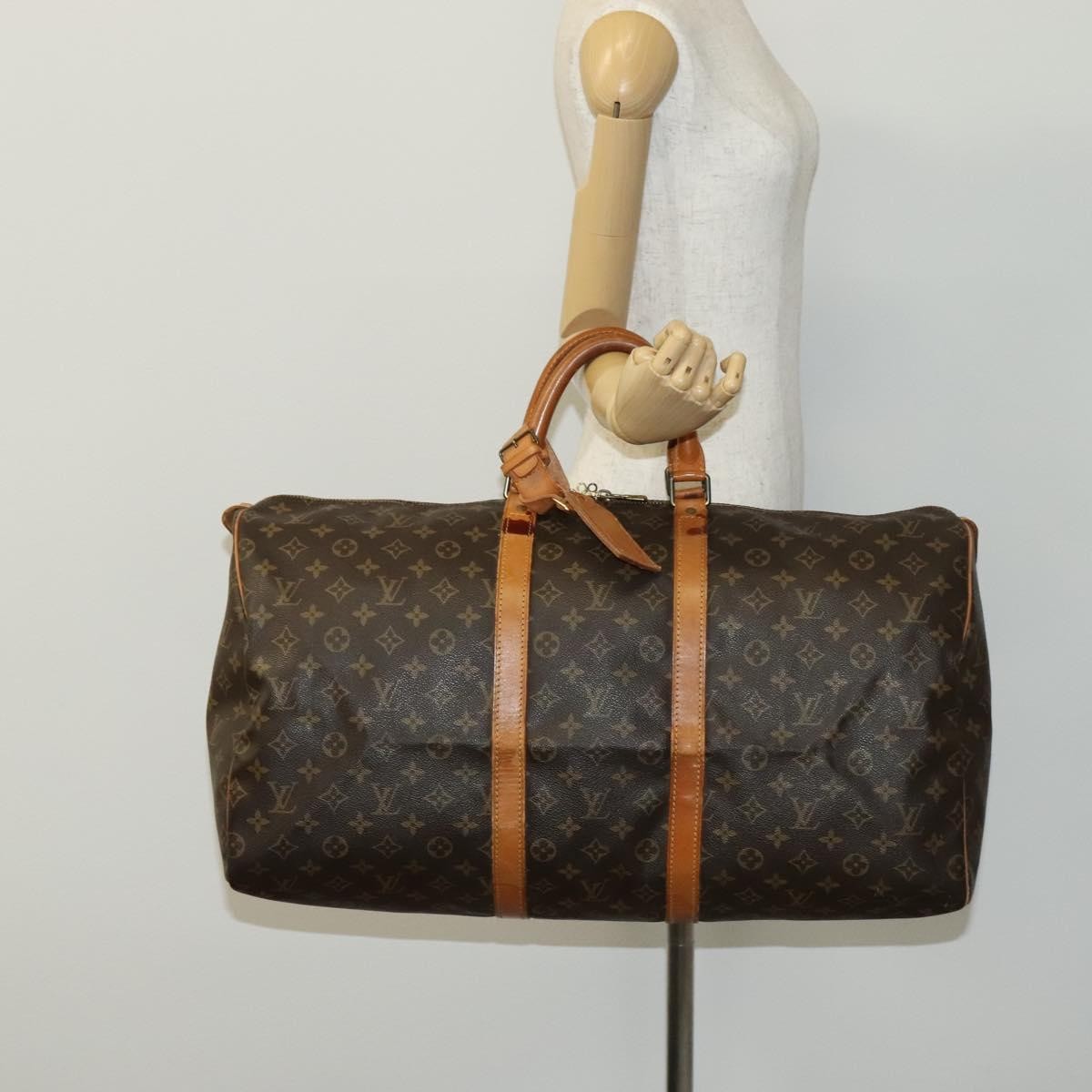 Louis Vuitton Keepall Bag Monogram Canvas Brown Canvas Bag (Pre-Owned)