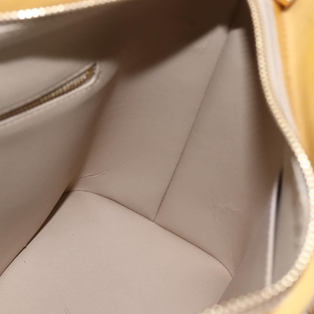Louis Vuitton Houston Handbag Monogram Vernis Beige Patent_Leather Handbag (Pre-Owned)