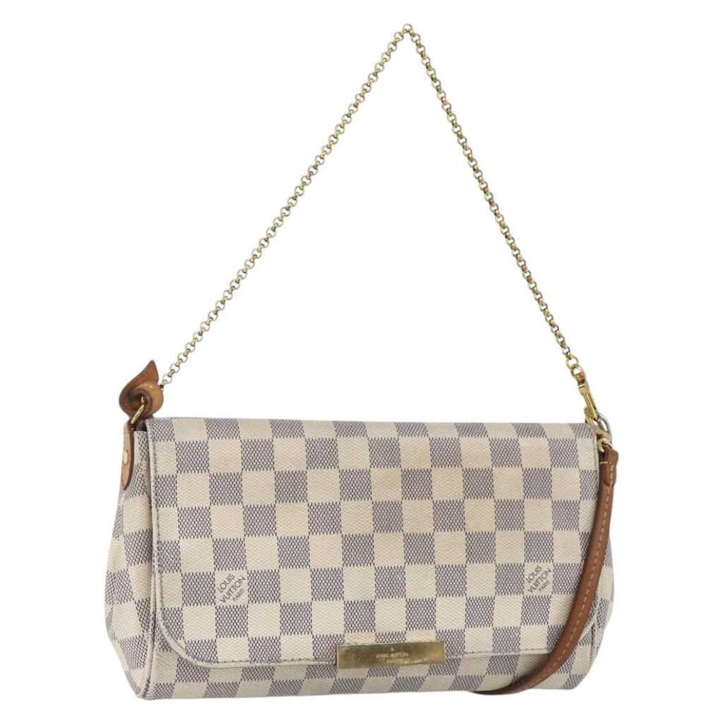Louis Vuitton Favorite Handbag Damier White Canvas Clutche & Pouche Bag (Pre-Owned)