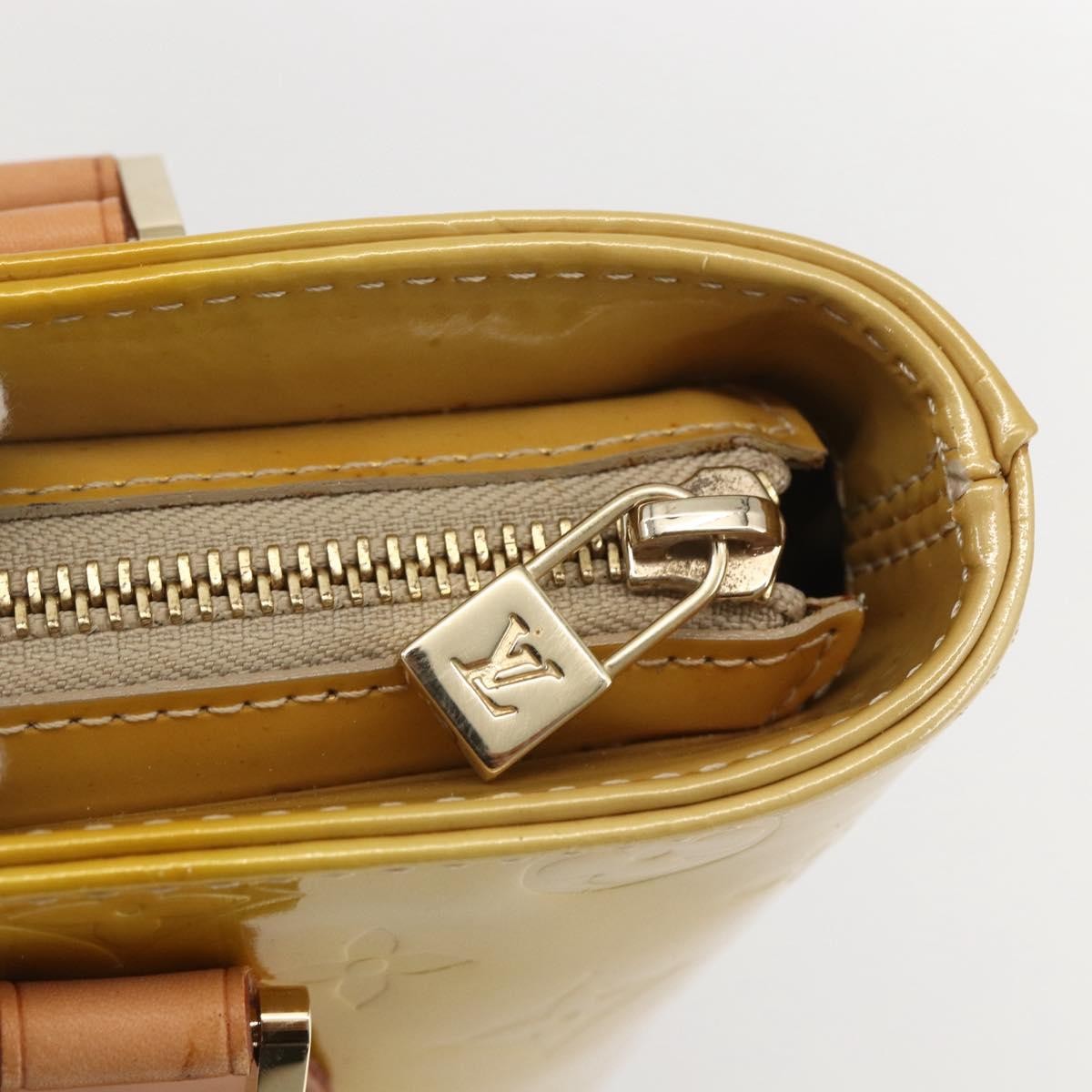 Louis Vuitton Houston Handbag Monogram Vernis Beige Patent_Leather Handbag (Pre-Owned)