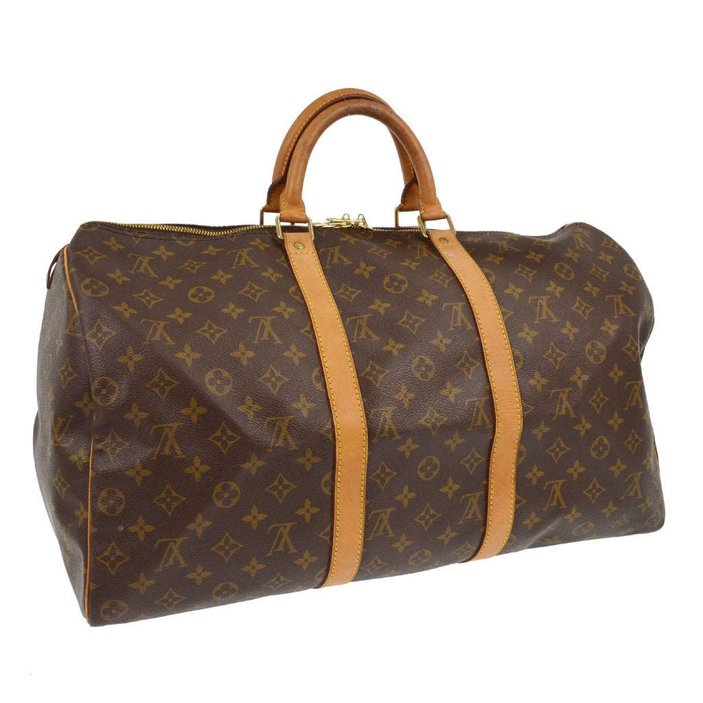 Louis Vuitton Keepall Bag Monogram Canvas Brown Canvas Travel Bag Bag (Pre-Owned)