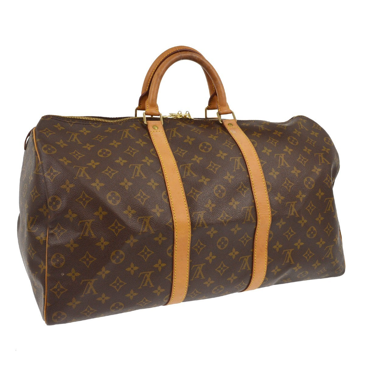 Louis Vuitton Keepall Bag Monogram Canvas Brown Canvas Travel Bag Bag (Pre-Owned)