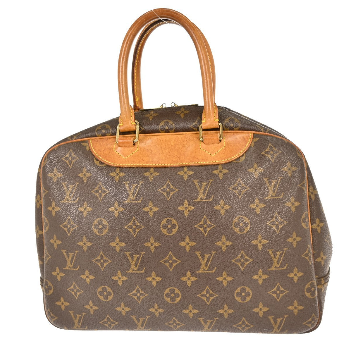 Louis Vuitton Deauville Handbag Monogram Canvas Brown Canvas Handbag (Pre-Owned)