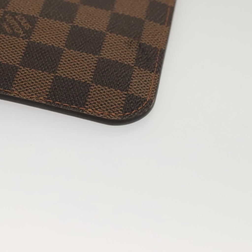 Louis Vuitton Neverfull Pochette Damier Brown Canvas Bag (Pre-Owned)