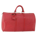 Louis Vuitton Keepall Bag Epi Leather Red Leather Travel Bag Bag (Pre-Owned)