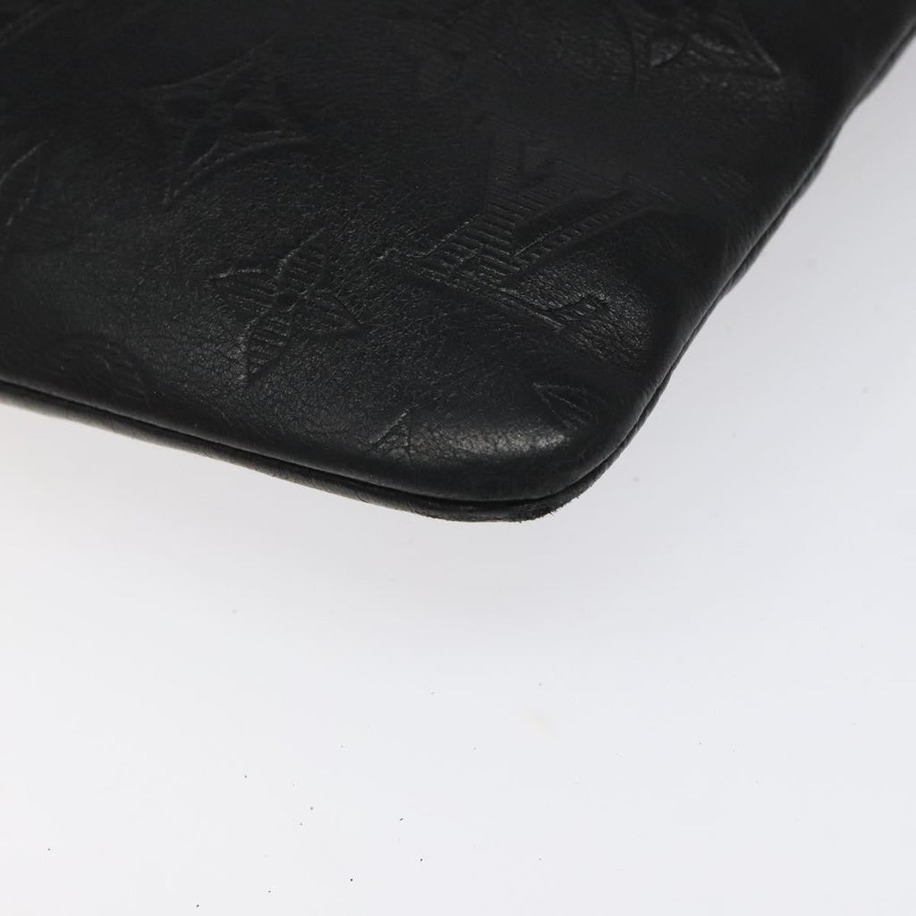 Louis Vuitton Discovery Pochette Monogram Shadow Leather Black Leather Bag (Pre-Owned)