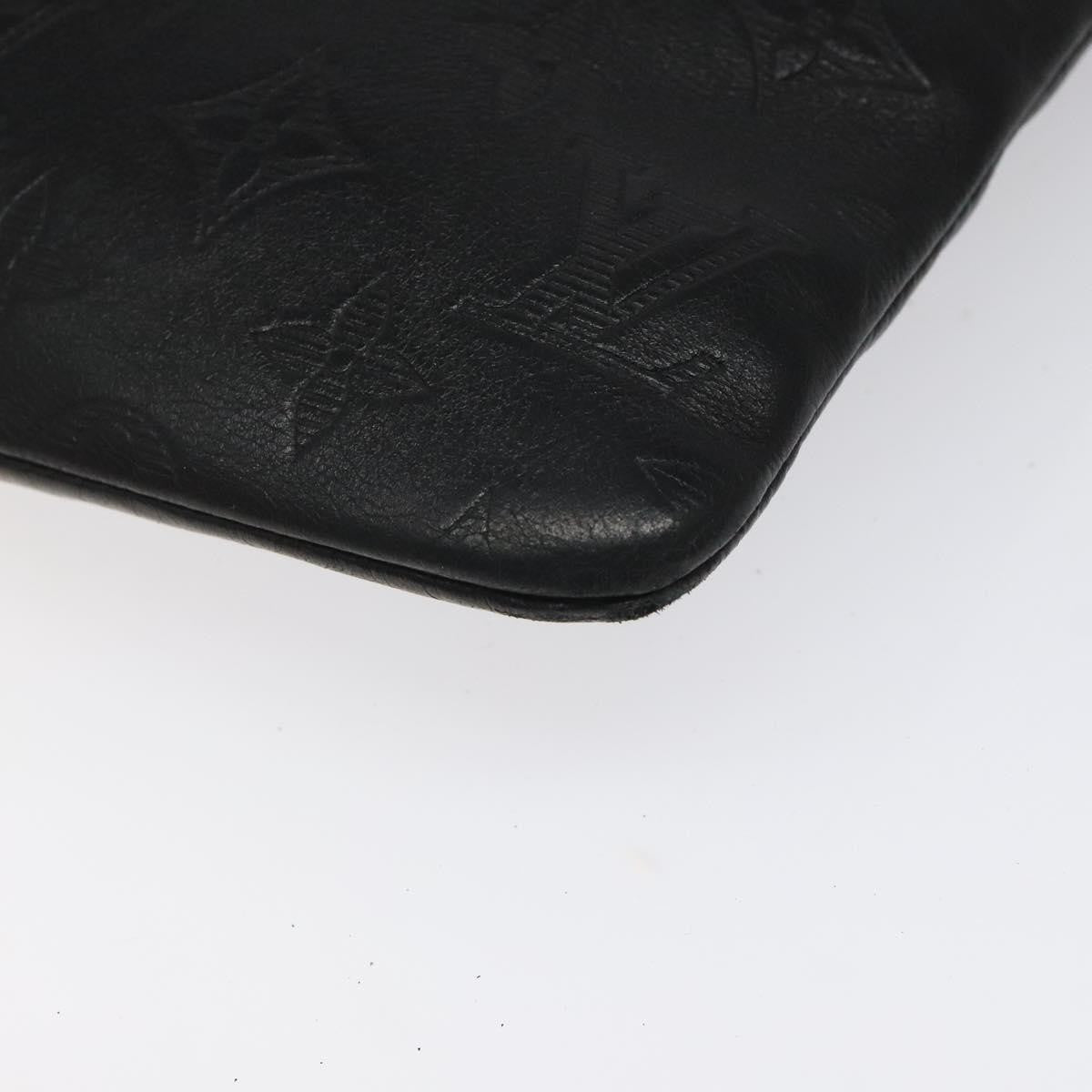 Louis Vuitton Discovery Pochette Monogram Shadow Leather Black Leather Bag (Pre-Owned)