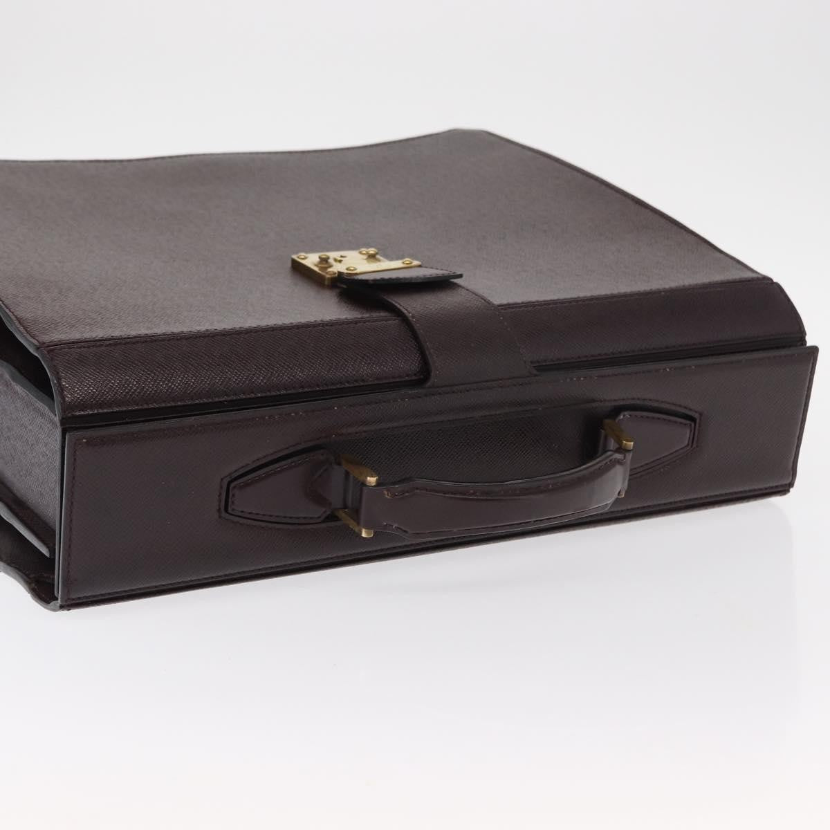 Louis Vuitton Pilot Briefcase Taiga Leather Brown Leather Briefcase Bag (Pre-Owned)