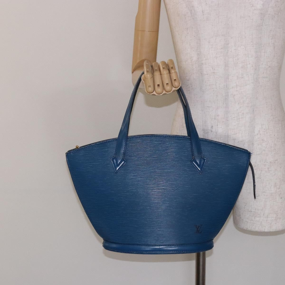 Louis Vuitton Saint Jacques Handbag Epi Leather Blue Leather Shoulder Bag Bag (Pre-Owned)