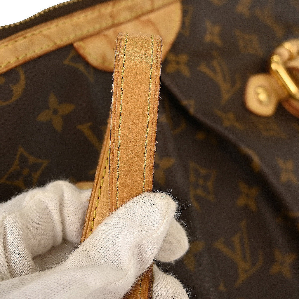 Louis Vuitton Palermo Handbag Monogram Canvas Brown Canvas Tote Bag Bag (Pre-Owned)