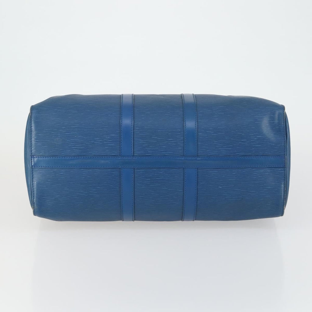 Louis Vuitton Keepall Bag Epi Leather Blue Leather Travel Bag Bag (Pre-Owned)
