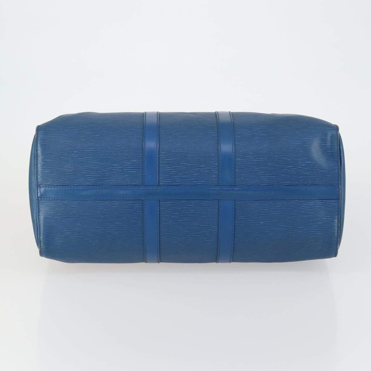 Louis Vuitton Keepall Bag Epi Leather Blue Leather Travel Bag Bag (Pre-Owned)
