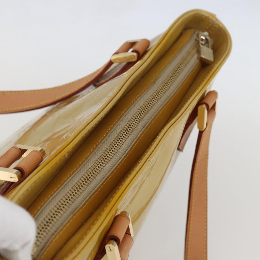 Louis Vuitton Houston Handbag Monogram Vernis Beige Patent_Leather Handbag (Pre-Owned)