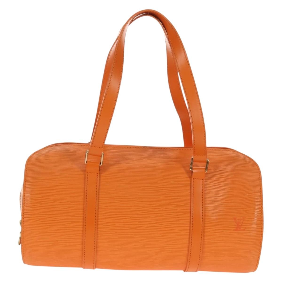 Louis Vuitton Soufflot Handbag Epi Leather Orange Leather Handbag (Pre-Owned)