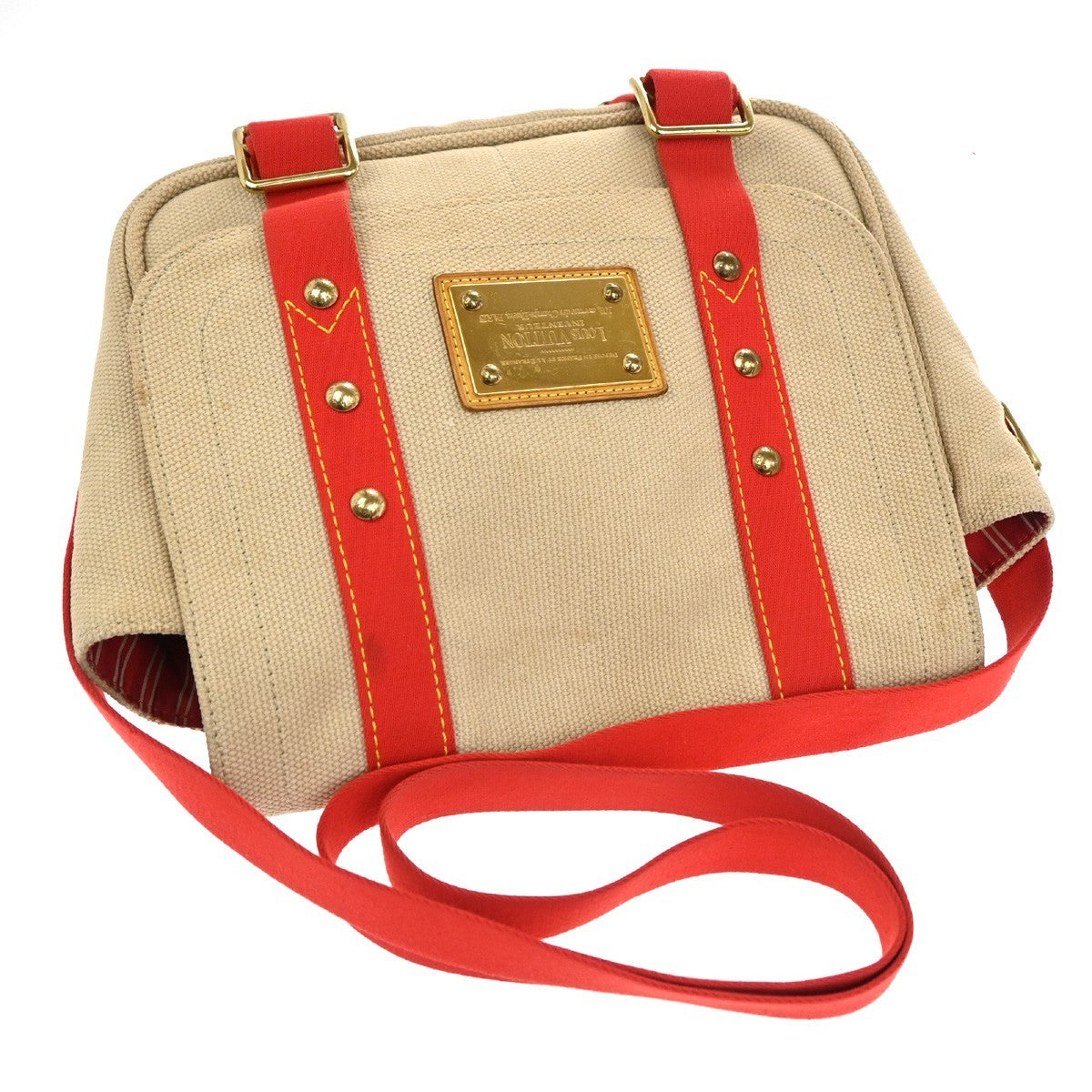 Louis Vuitton Antigua Besace Messenger Bag Canvas Beige Canvas Shoulder Bag Bag (Pre-Owned)