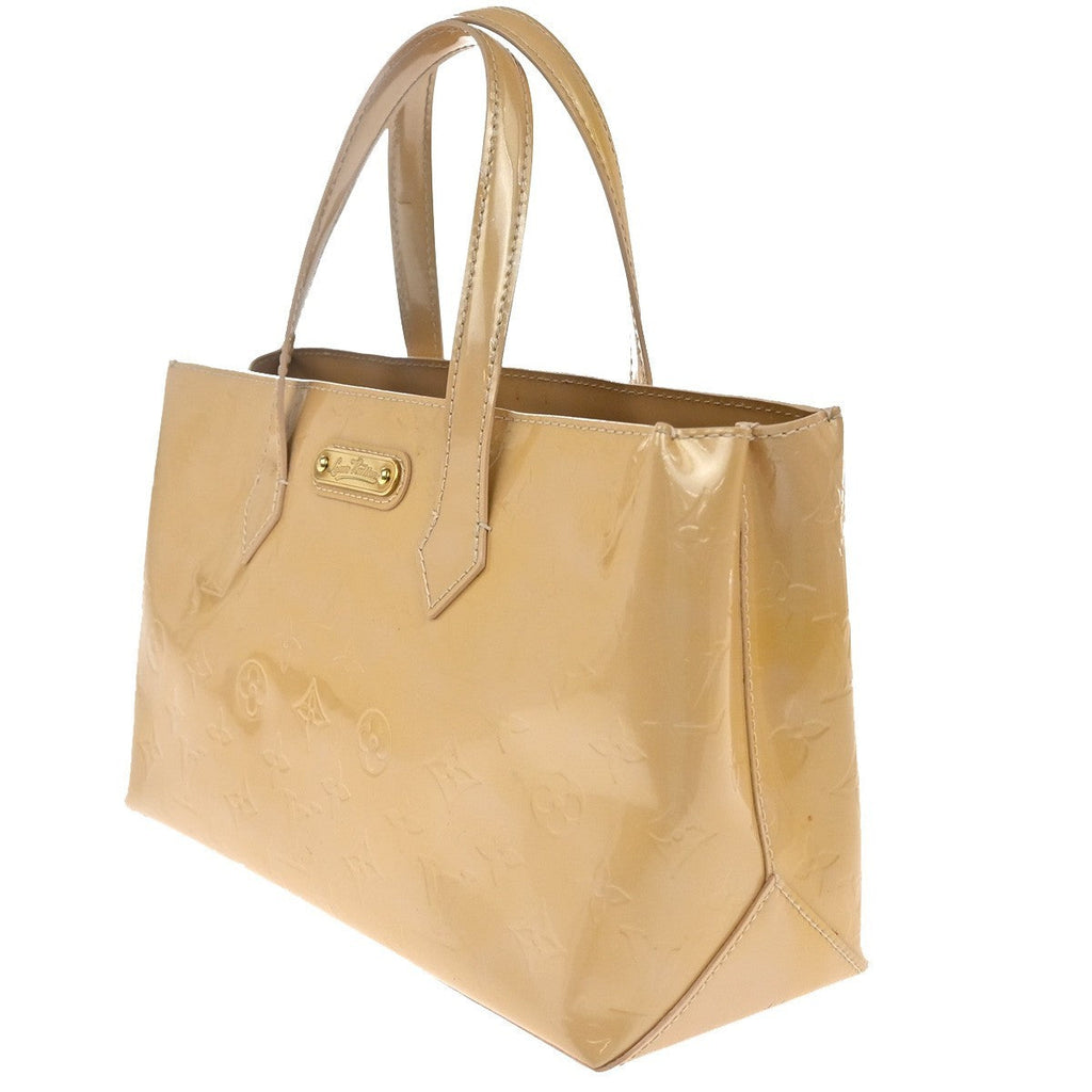 Louis Vuitton Wilshire Handbag Monogram Vernis Beige Patent_Leather Handbag (Pre-Owned)