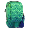 Louis Vuitton Double Phone Pouch Nm Monogram Shadow Leather Green Leather Clutche & Pouche Bag (Pre-Owned)