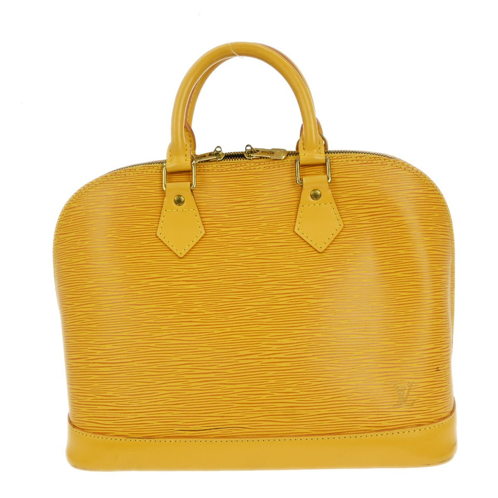 Louis Vuitton Alma Handbag Epi Leather Yellow Leather Handbag (Pre-Owned)