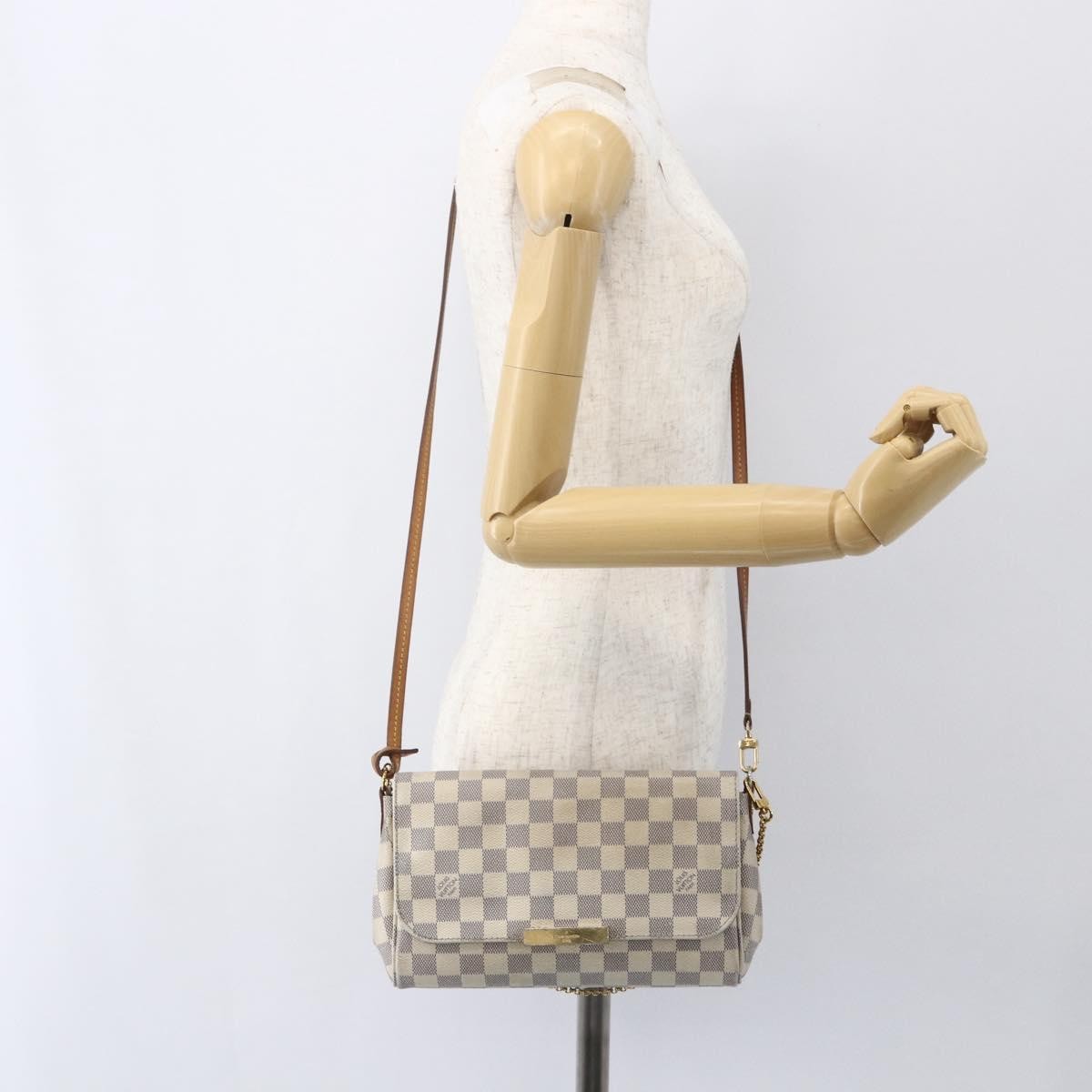 Louis Vuitton Favorite Handbag Damier White Canvas Clutche & Pouche Bag (Pre-Owned)
